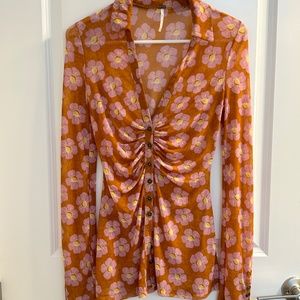 Free People Women's Red Lucky Shirtee